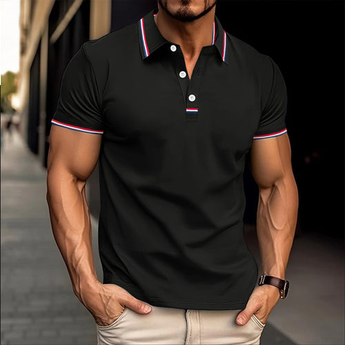 Herrer modeshorts polo skjorte med strukturerede accenter og kontrasterende detaljer Stilla