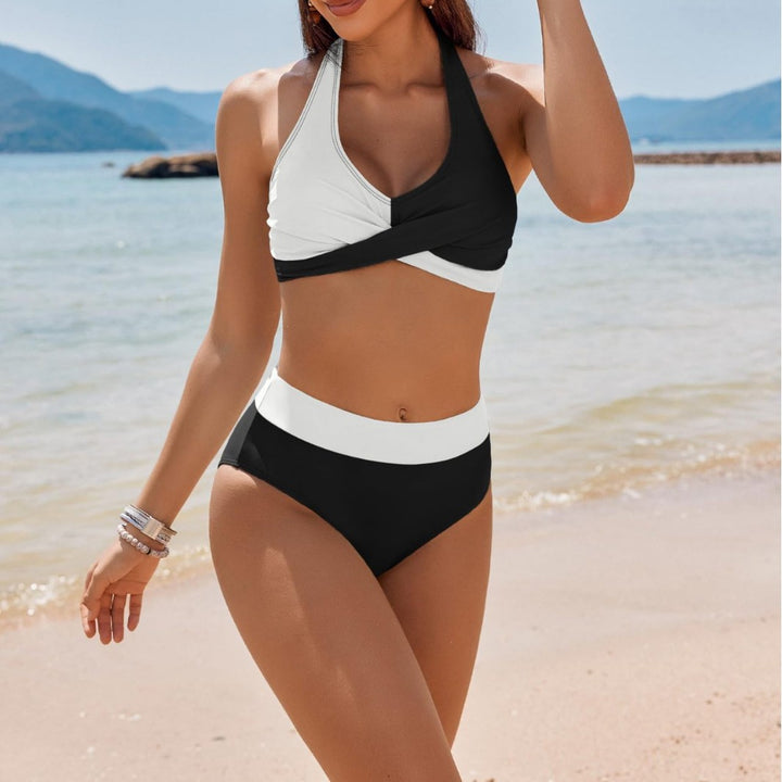 Dame bikini sæt med støttende top og højt skåret trusse Skovae