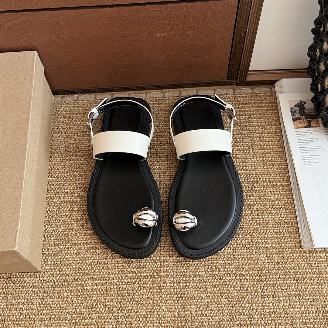 Dame Chic Slingback Sandaler med dekorativ hardware Stilla