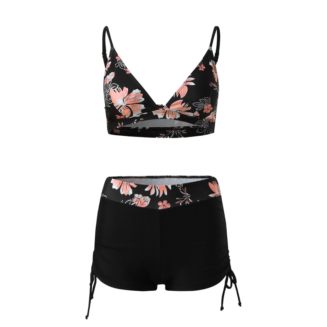 Dame bikini-sæt med blomsterdesign og komfortable højtaljede trusser Stilla