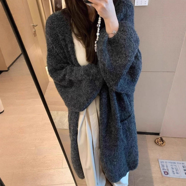 Kvinders fluffy cardigan med store lommer og løs pasform Stilla