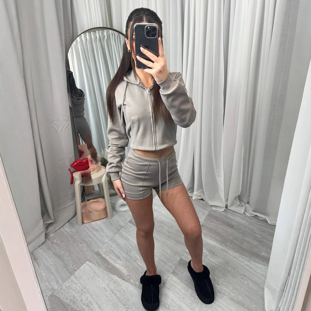 Kvinders sporty crop top og shorts sæt Skovae