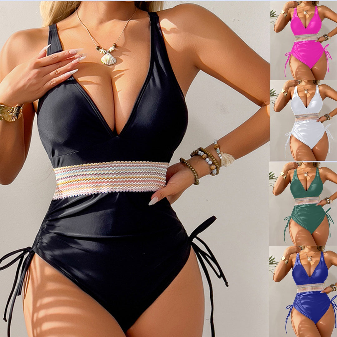 Femme Højskåren Bikini-Sæt med justerbare Sidesløjfer Stilla