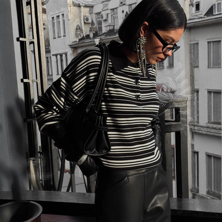 Kvinders striped cardigan med en afslappet pasform Stilla