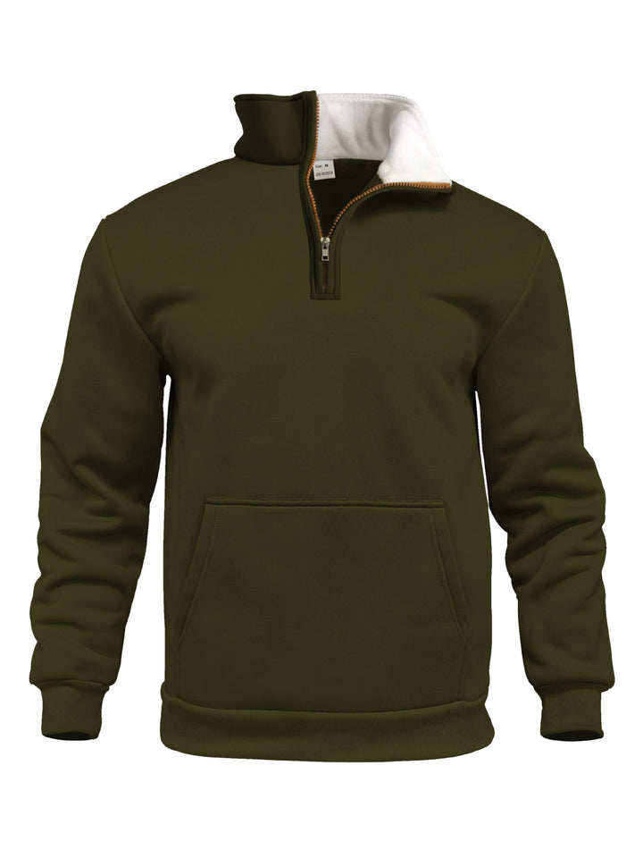 Herrer Sporty Sweater med høj krave og gennemgående lynlås Stilla
