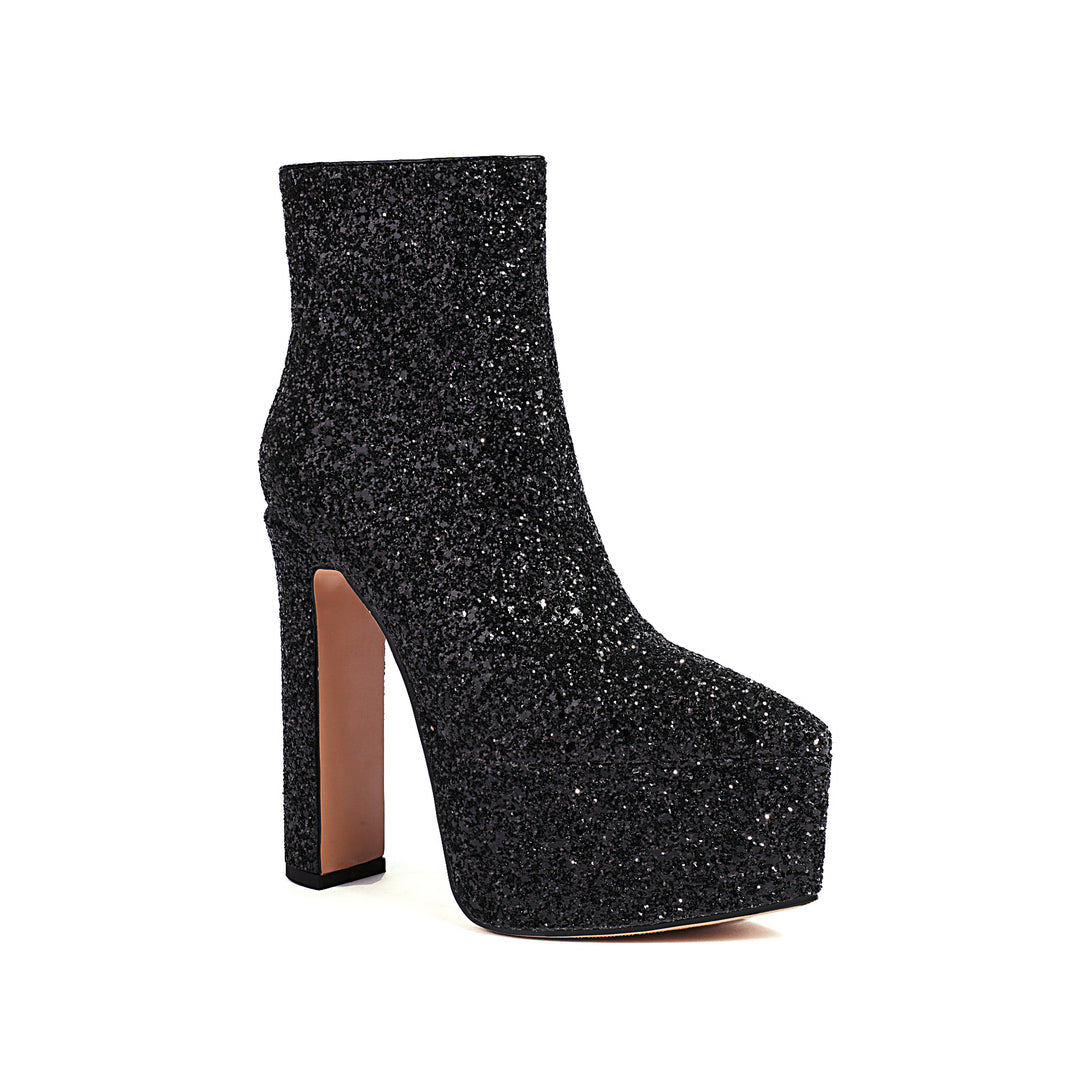Femme Glitrende Plattform Stiletto Støvler Stilla