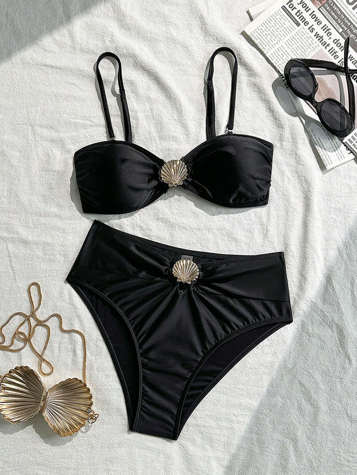 Dame Elegant bikini sæt med moderigtigt muslingedesign Skovae