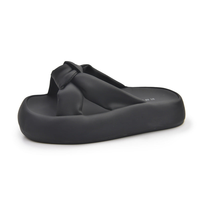 Femme Knoten-detalje Slide Sandaler Stilla