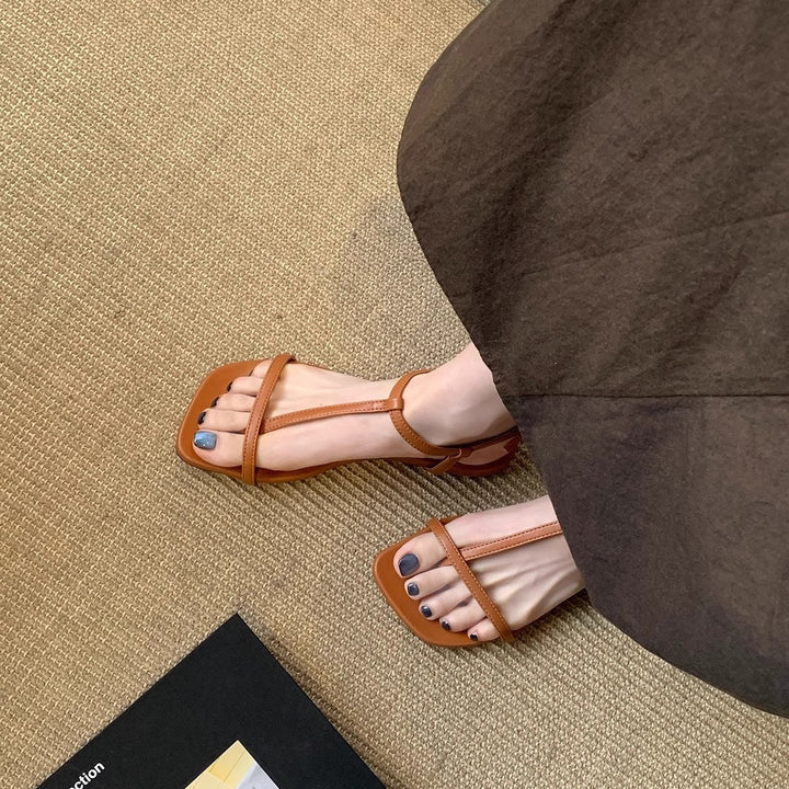 Dame Minimalistiske Flade T-Rem Sandaler Stilla