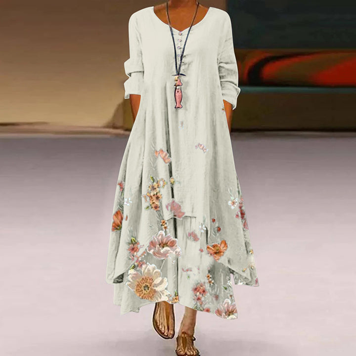 Dame Maxi-kjole med blomsterprint Stilla