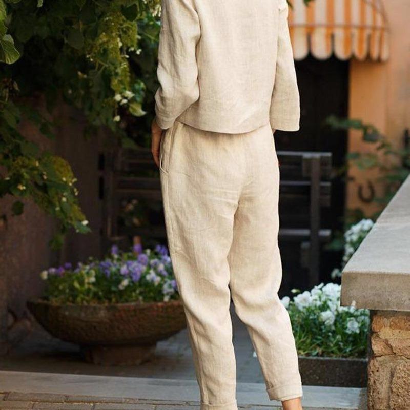 Damer Løst loungewear-sæt med elegant top og løs buks Stilla