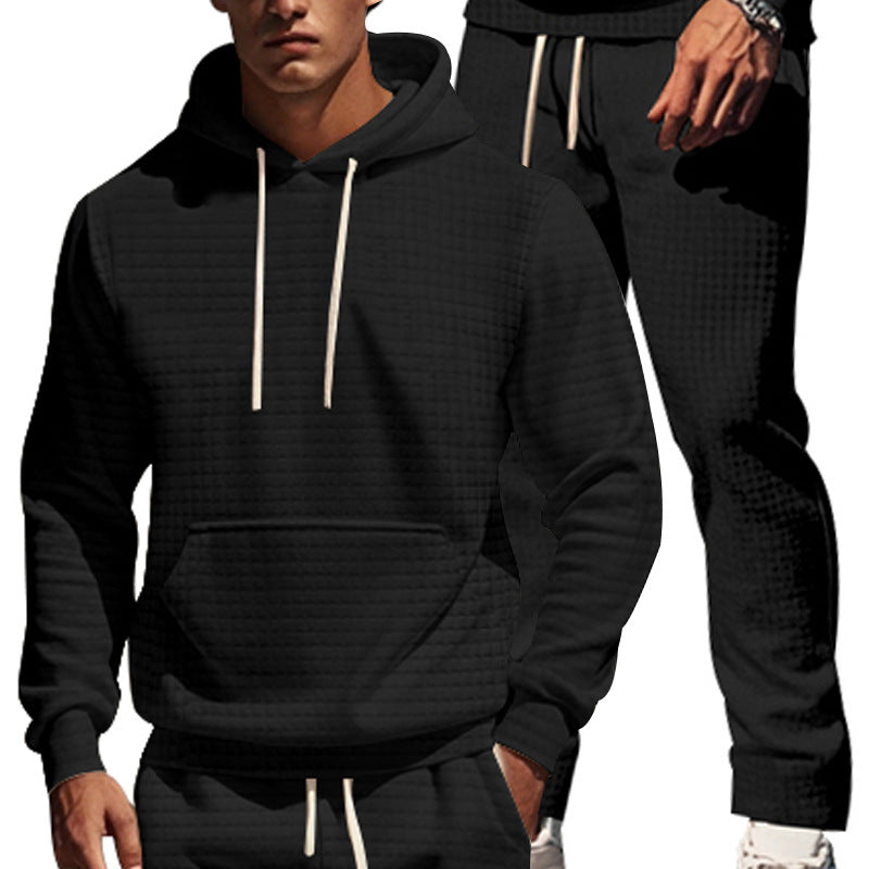 Herrer hverdags-hoodie og joggingbuksesæt lavet af åndbart struktureret materiale Stilla