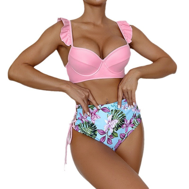 Dame bikini-sæt med raffineret bustier-top og højtsiddende trusse Stilla