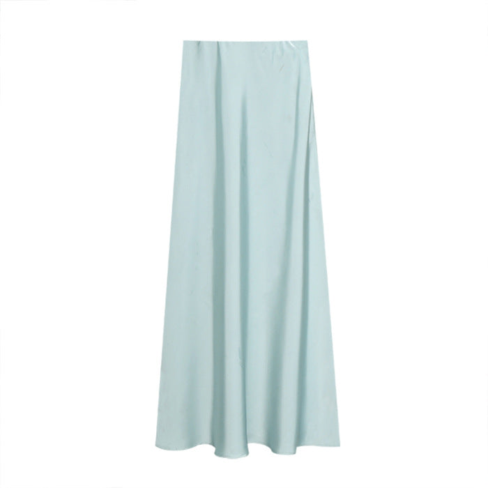 Dame Elegant Maxi Skirt lavet af høj kvalitet flydende materiale med en bred pasform Skovae
