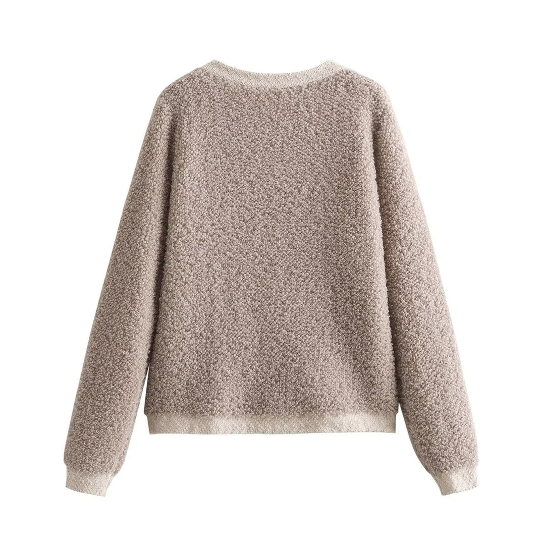 Femme Plush Fleece Knap-Front Jakke Stilla