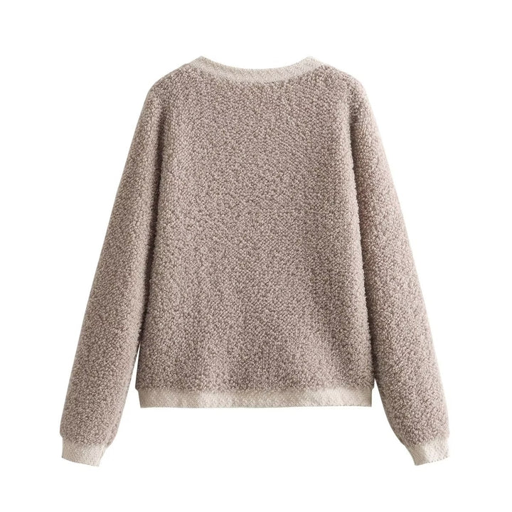 Femme Plush Fleece Knap-Front Jakke Stilla