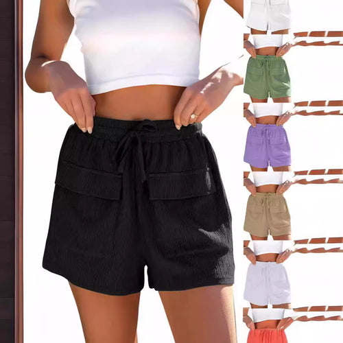 Dame Behagelige Shorts med sidelommer og elastisk talje Stilla