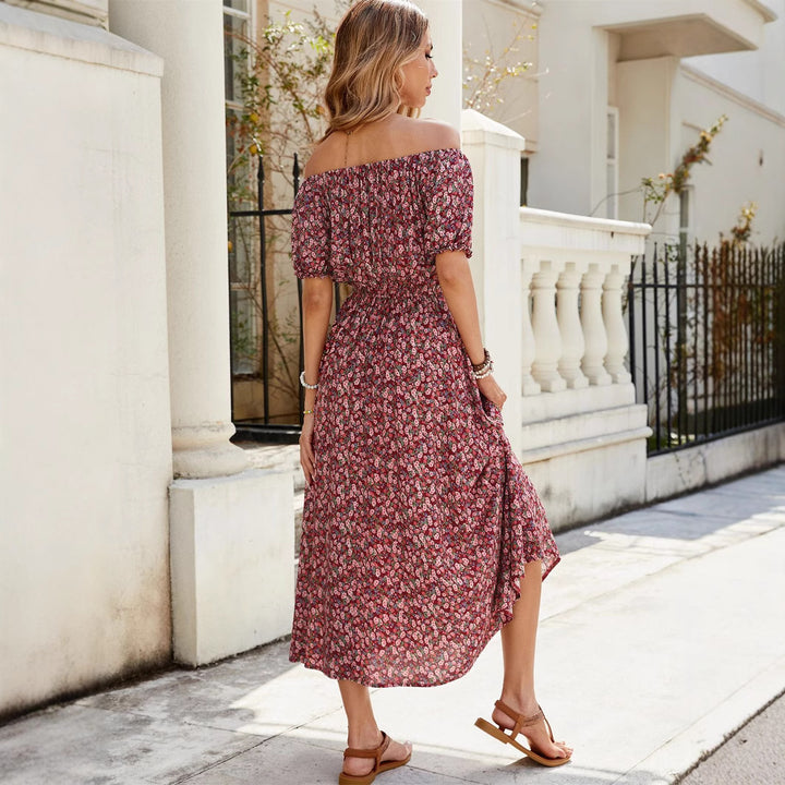 Dame Maxikjole med Off-Shoulder-design og blomster mønstre Stilla