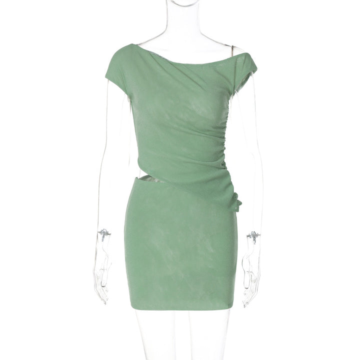 Dame Elegant V wrap kjole med asymmetrisk overdel og raffinerede draperinger Stilla