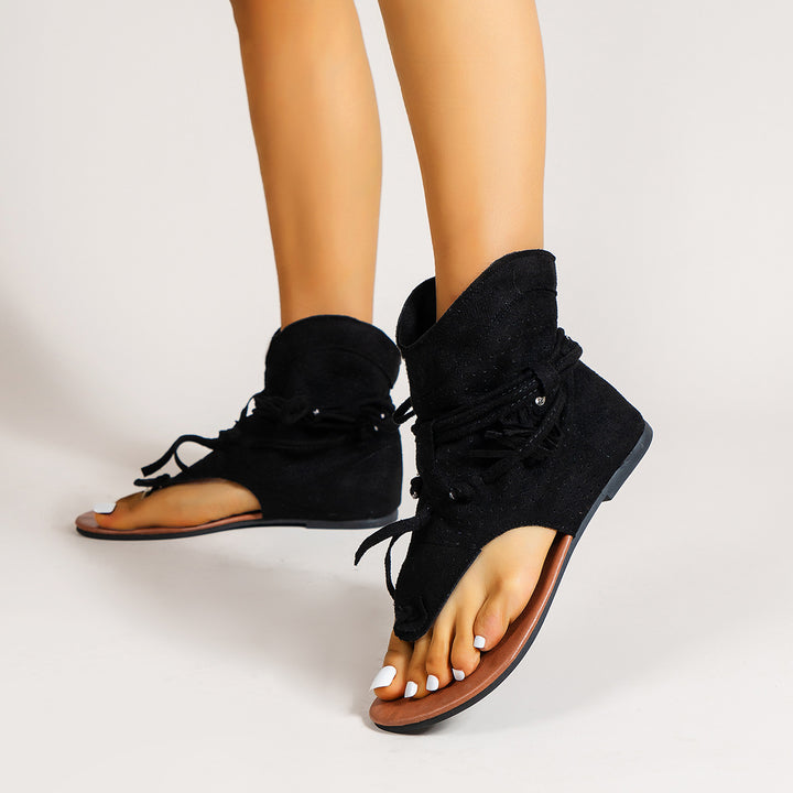 Dame sål sandaler med fashionable frynser og perforeret design Stilla