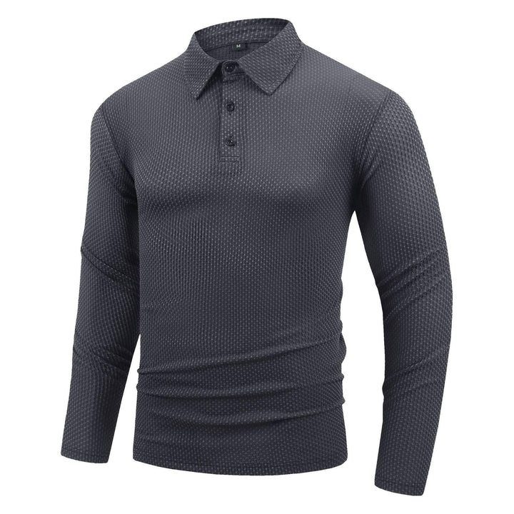 Herrer Langærmet Polo shirt med struktureret overflade og komfortabel pasform Stilla