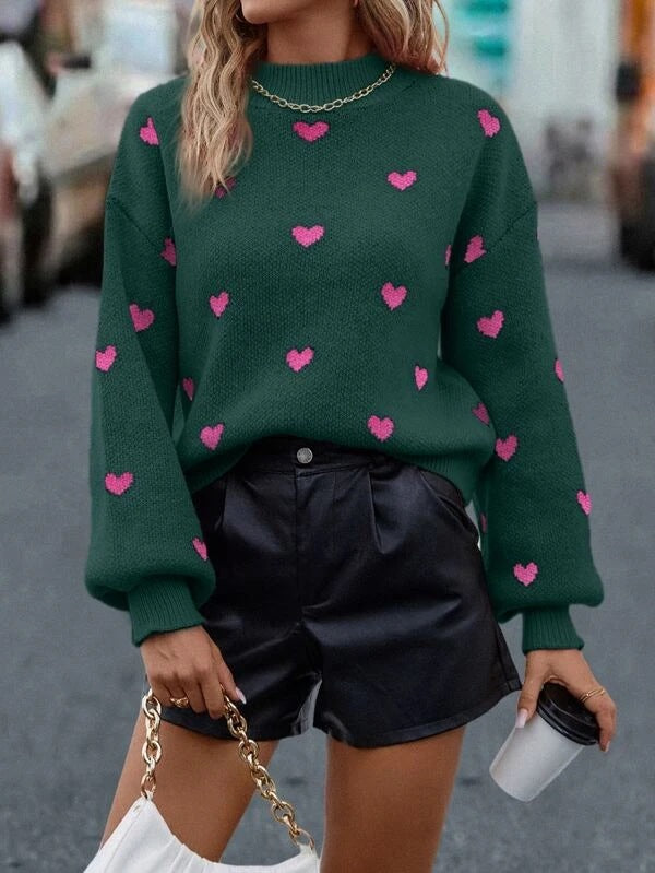 Kvinders sweater med hjerte-design og afslappet pasform Stilla