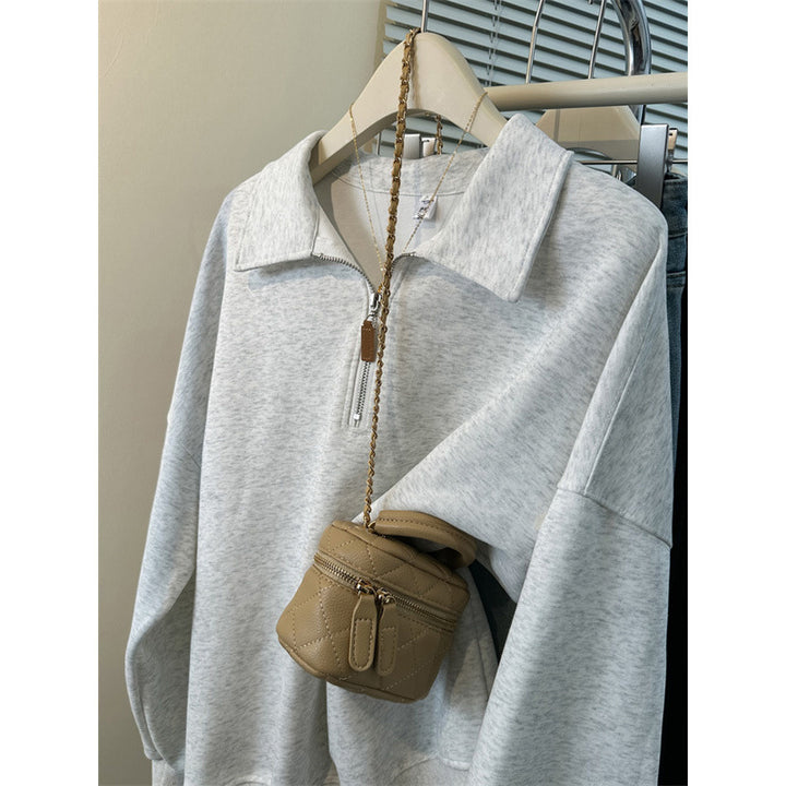 Femme Cozy Halv-lynlåspullover Sweatshirt Stilla