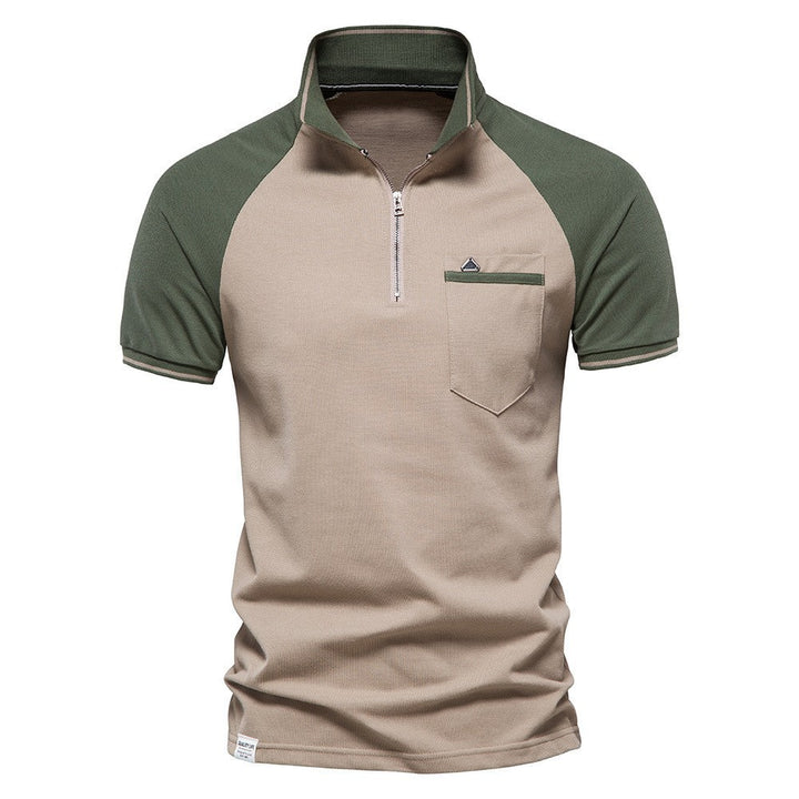 Herrer Poloshirt med moderne ståkrave og praktisk lynlås Stilla
