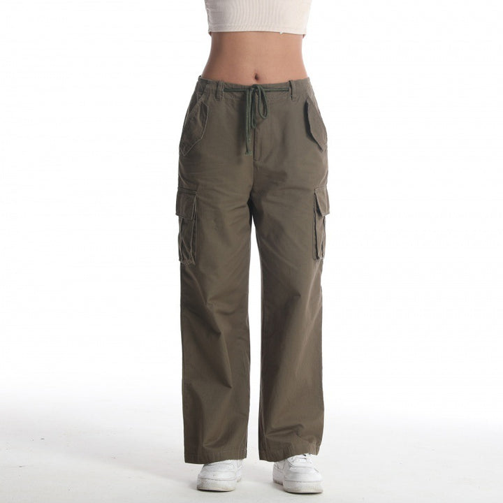 Damer Casual Cargo Bukser med bred pasform og adskillige lommer Stilla