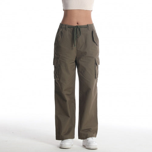 Damer Casual Cargo Bukser med bred pasform og adskillige lommer Stilla