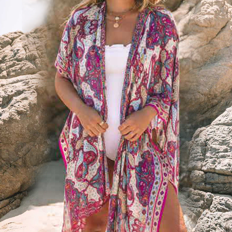 Kvinder Let Strand Kimono Wrap Stilla