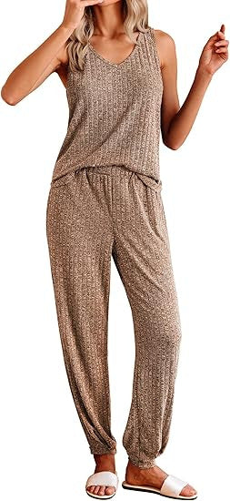 Dame Relaxed Fit Stribet Loungewear Sæt Stilla