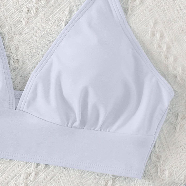 Dame triangle-bikini top med modiske flæsedetaljer og justerbare stropper Stilla