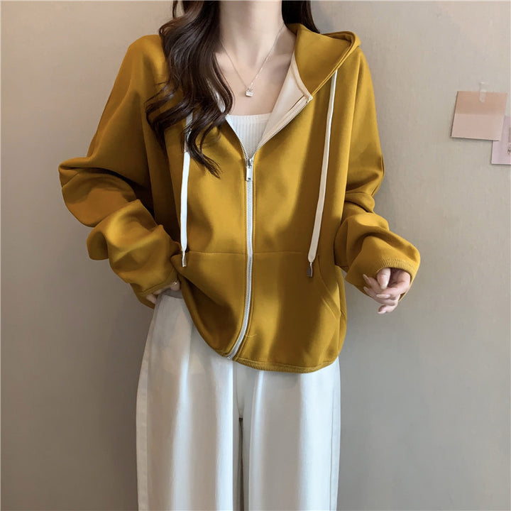 Femme Casual Zip-Up Hoodie med Oversized Fit Stilla