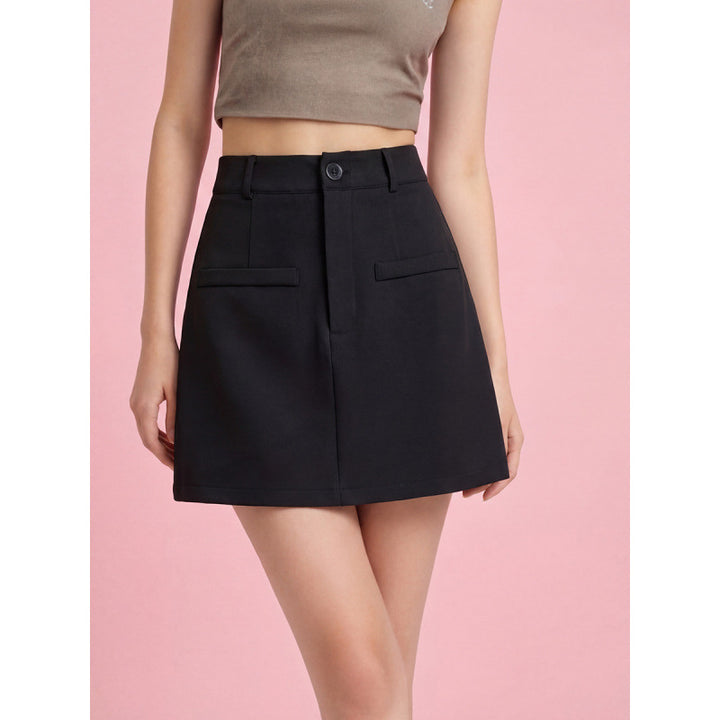 Damen Modischer Minirock mit eleganter Schnittführung und praktischen Taschen Skovae