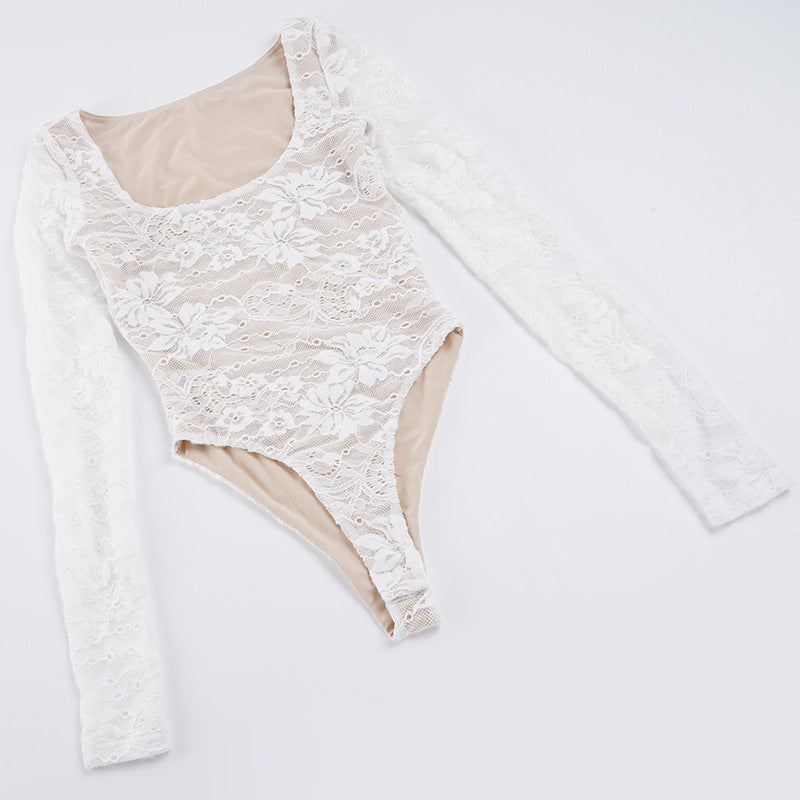 Damer Elegant spidsskjorte med lange ærmer og romantiske detaljer Skovae