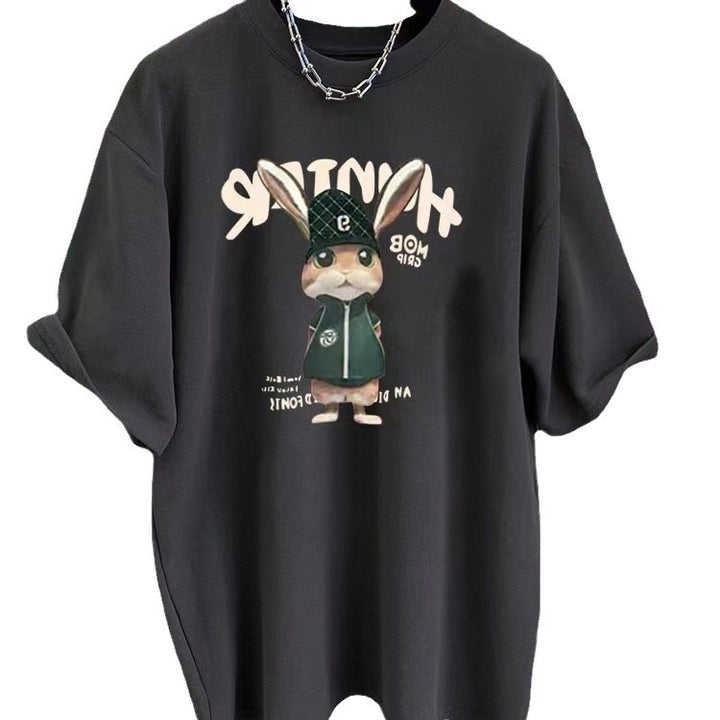 Dame T-shirt med kreativ dyreprint og afslappet pasform Stilla