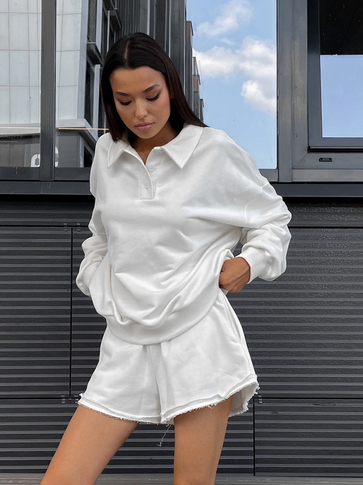 Dame Behagelig Sweatshirt og afslappet Shorts Sæt Stilla