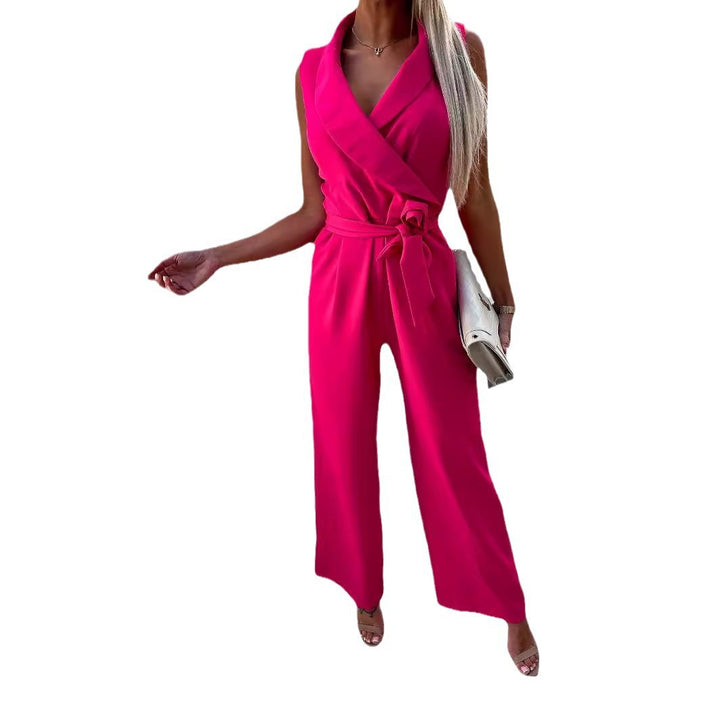 Femme Eleganter Bredbens Jumpsuit med Bæltevask Stilla