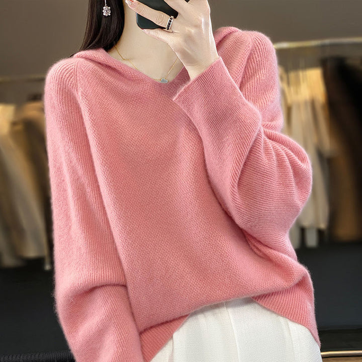 Kvinders V-hals sweater lavet af blødt materiale Stilla