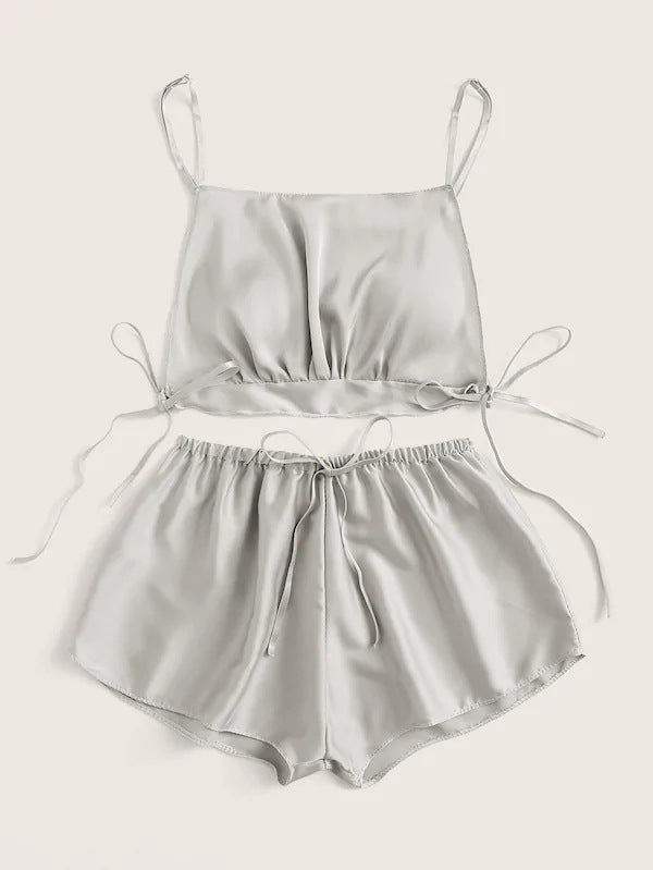 Dame Satin Camisole og Shorts Sæt Stilla
