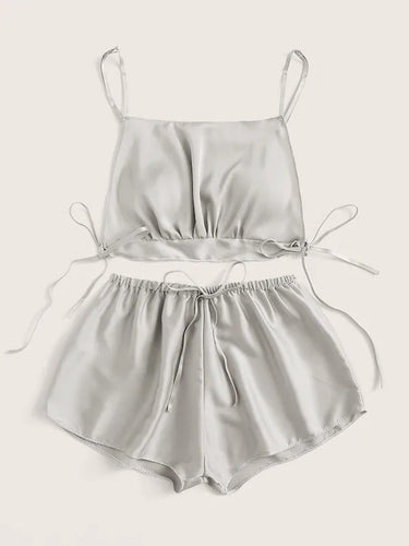 Dame Satin Camisole og Shorts Sæt Stilla