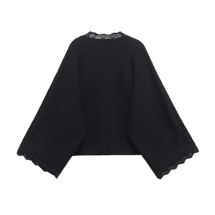 Dame Elegant Knap Cardigan med Spidskant Stilla