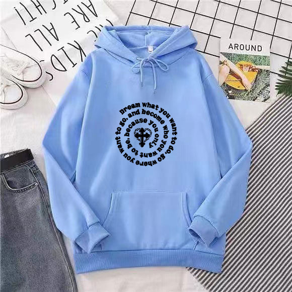 Dame hoodie med inspirerende motiv Skovae