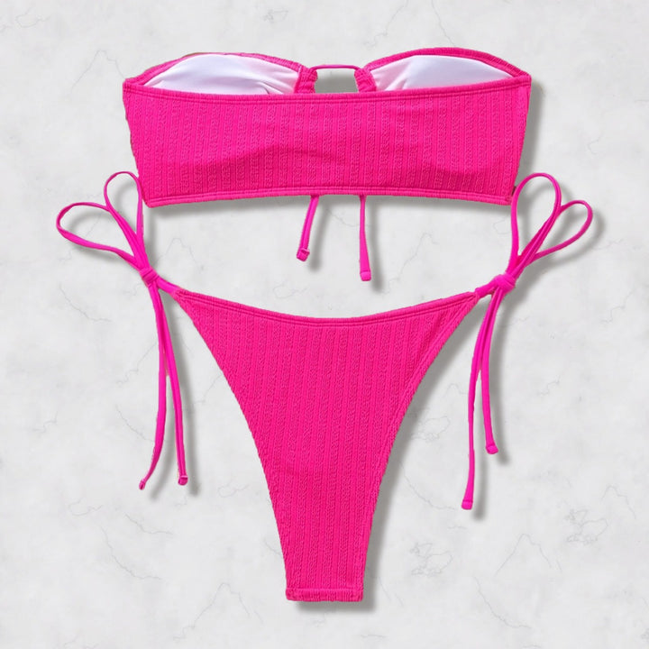 Dame Bandeau-bikini med rynkning Skovae