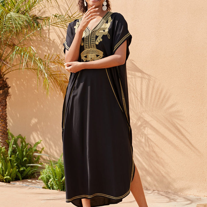 Dame Kaftan-kjole med elegant hækle mønster Stilla