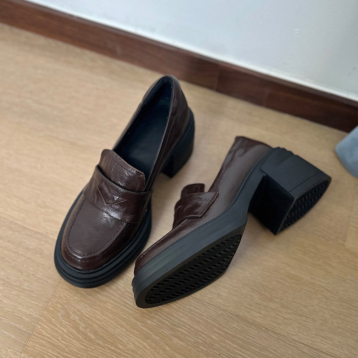 Dame Elegante Loafers med tyk gummisål og blødt læder Stilla