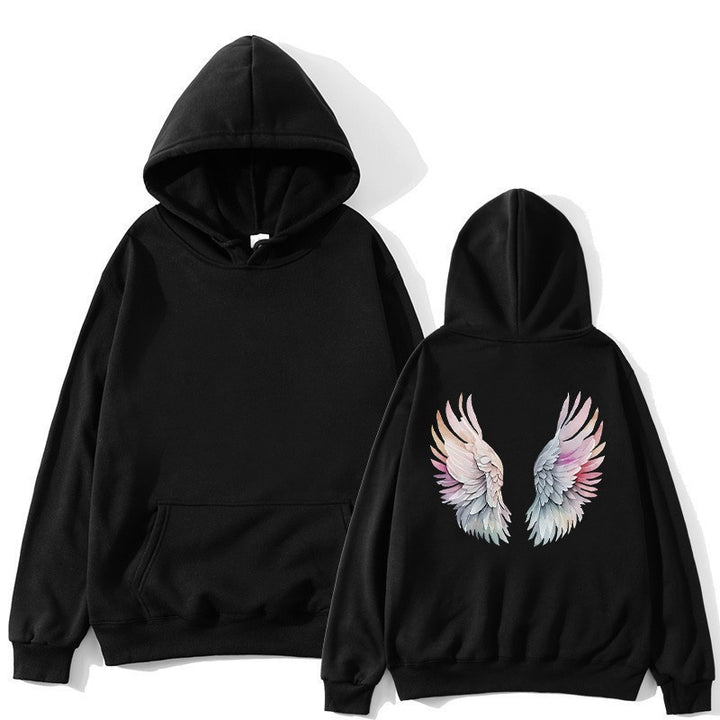 Kvinders hoodie med stilfuldt englevinge-design Skovae