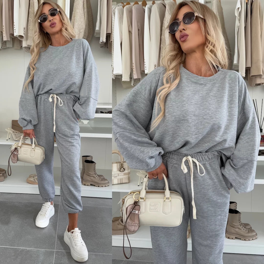 Dame behagelig sweatshirt-bukse-kombination Stilla