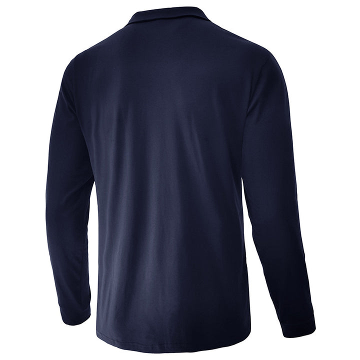 Herre langærmet poloshirt med moderne lynlås og farveaccent Stilla